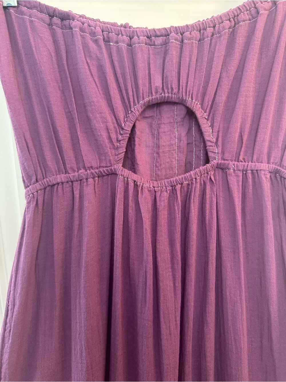 Free People Purple Maxi Strapless Dress with Cream Lace Accents - Picture 5 of 8